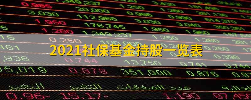 2021社保基金持股一览表 社保基金持股一览表