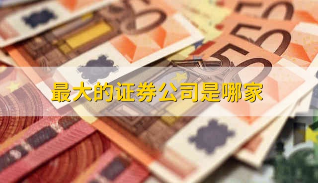 最大的证券公司是哪家 哪个是最大的证券公司