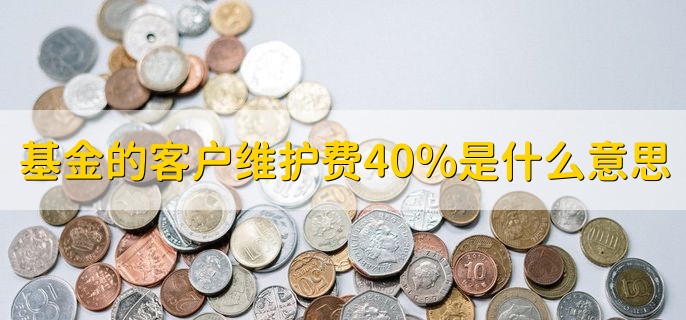 基金的客户维护费40%是什么意思，按一定比例付给代销渠道的费用